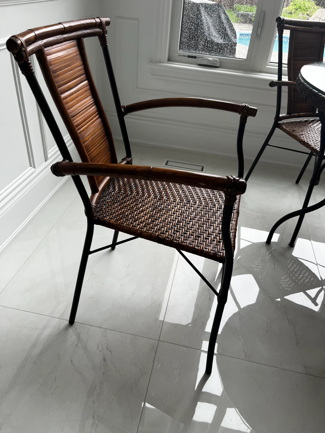 Wicker Patio Dining Set with Glass Table - photo 4