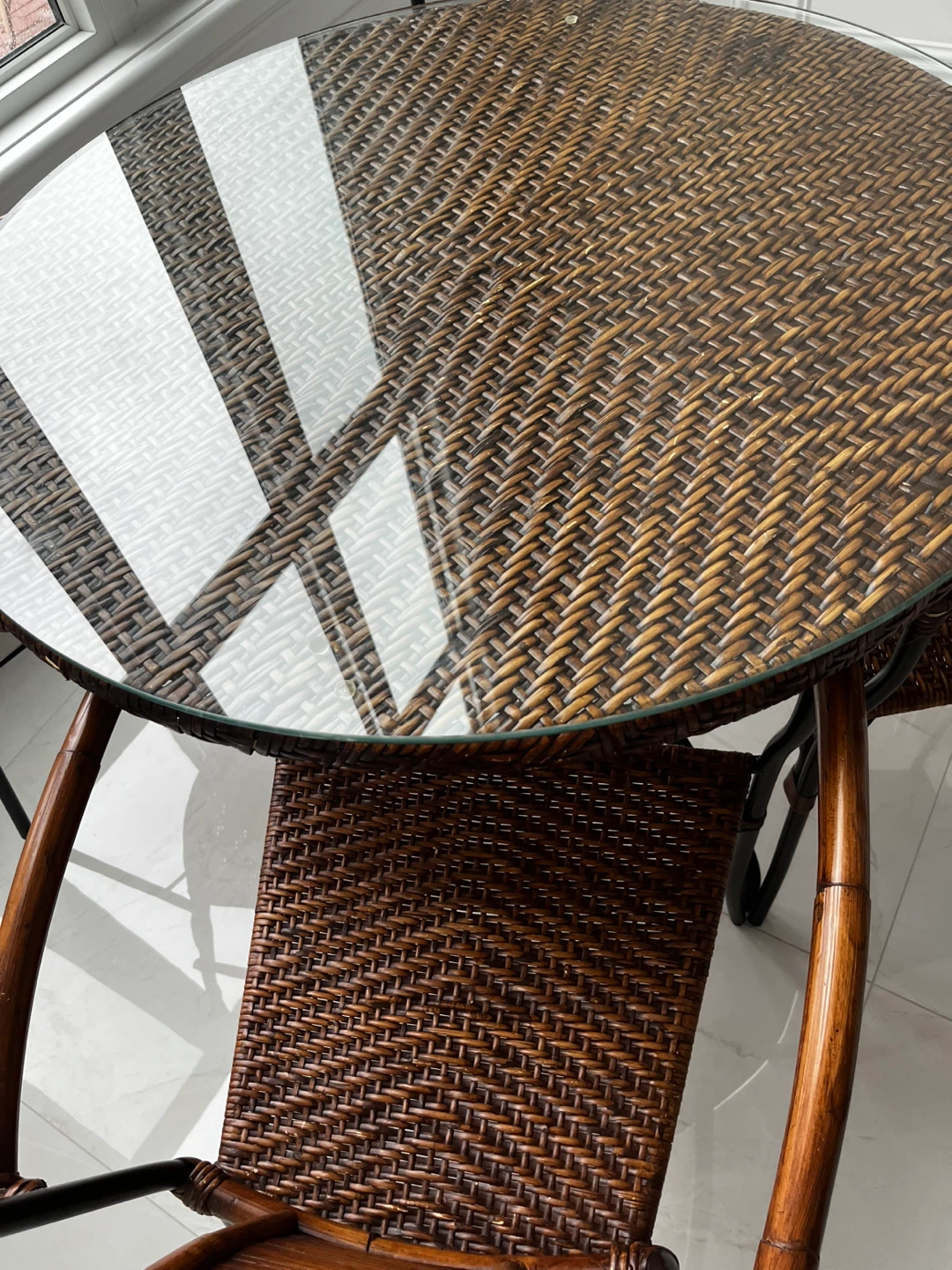 Wicker Patio Dining Set with Glass Table - photo 3