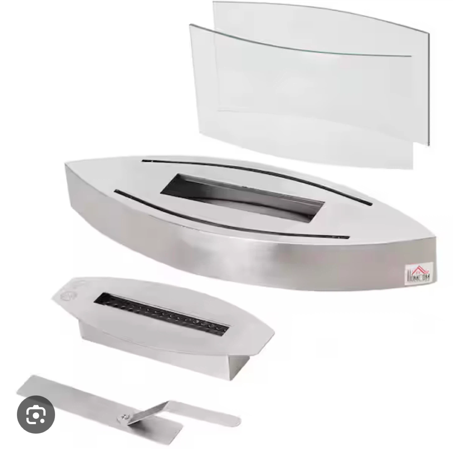 HOMCOM Modern Stainless Steel Bio Ethanol Fireplace - photo 3