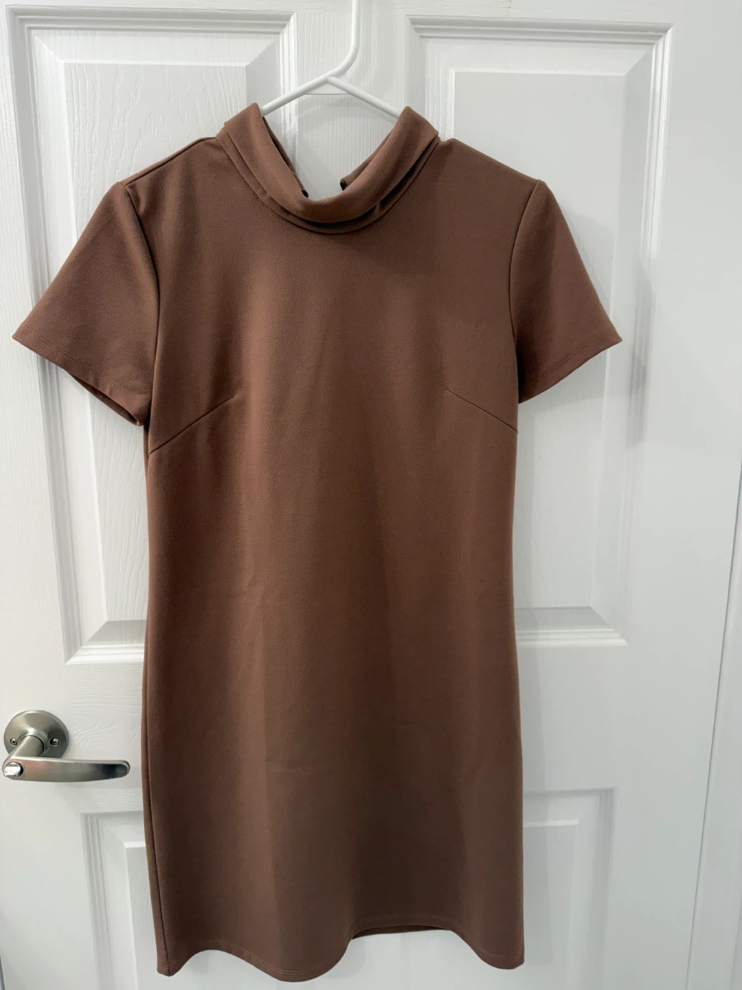 Brown Short Sleeve Dress