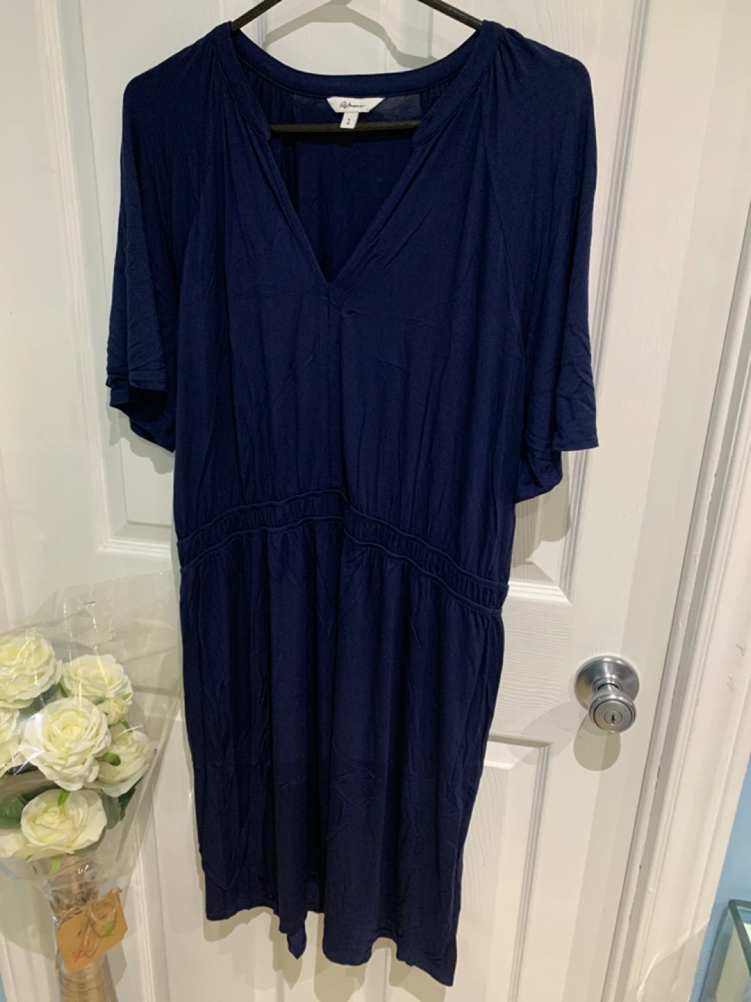 Reitmans Navy Blue Jersey Knit Dress Size L