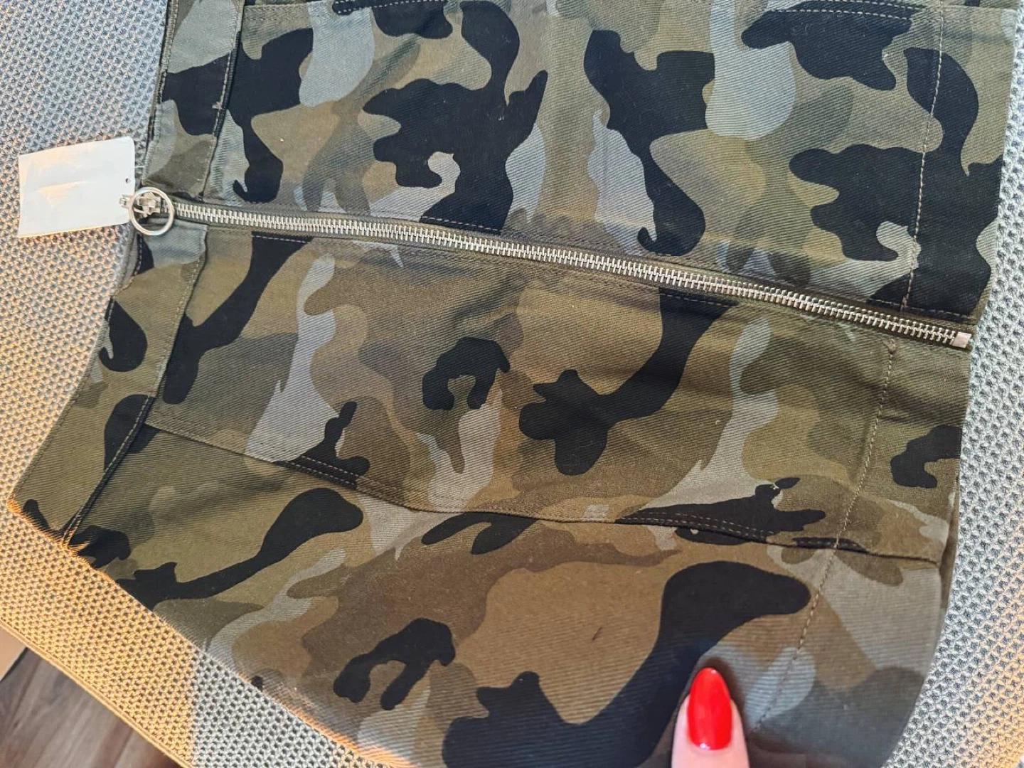 H&M Khaki Military Denim Skirt – Size 8 (M) - photo 5