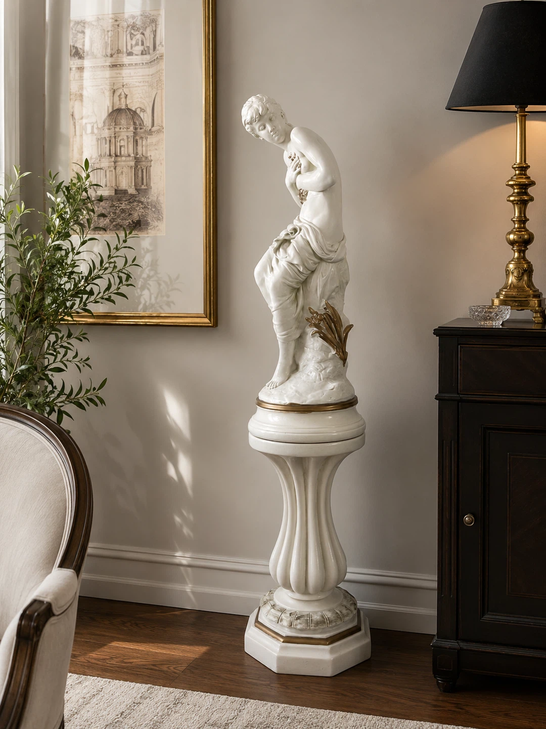 ✨ Vintage Classical Statue with Pedestal