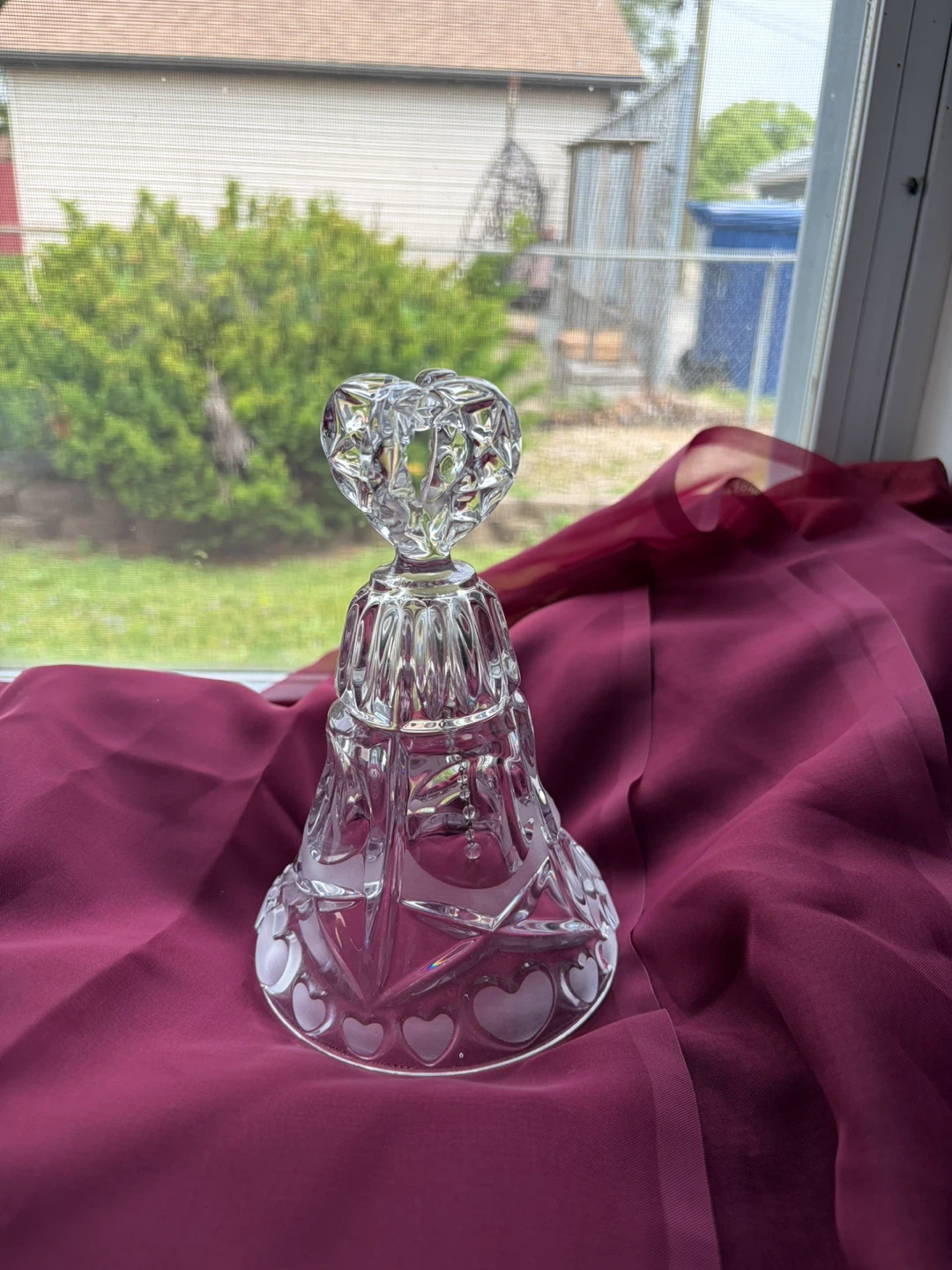Crystal Bell with Heart Design
