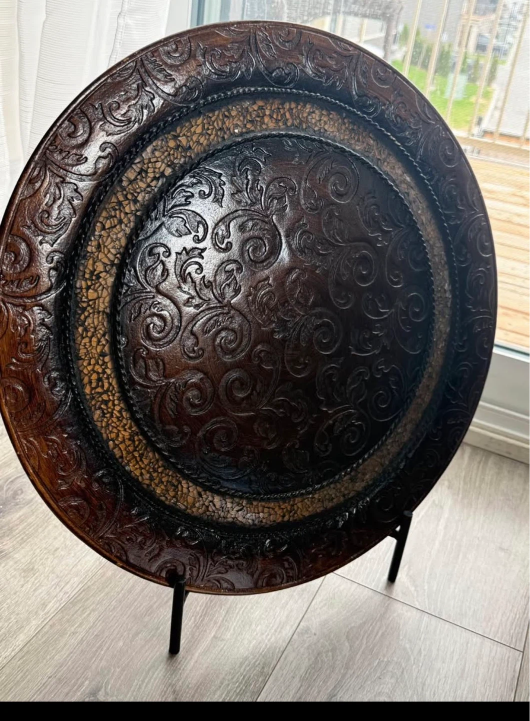 Decorative Embossed Plate with Stand