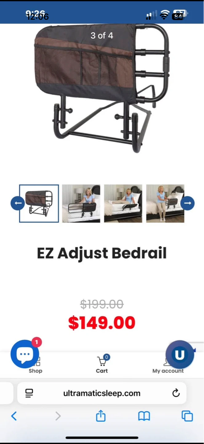 Stander EZ Adjust Bed Rail  for adult and senior - photo 2