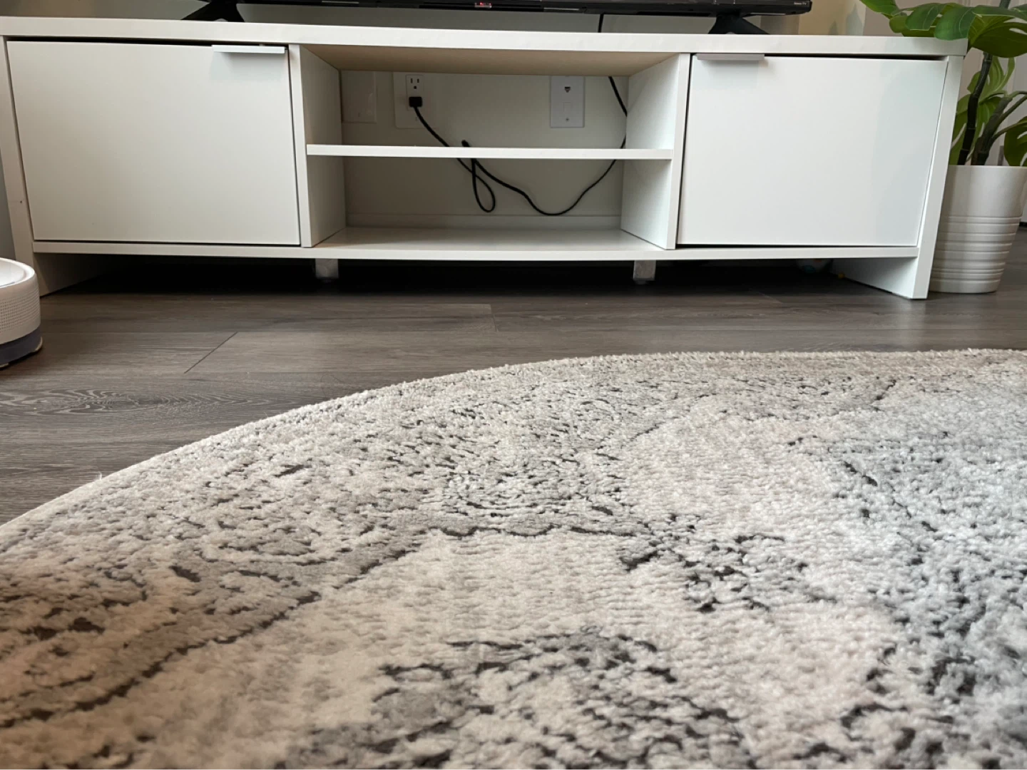 White TV Stand with Storage