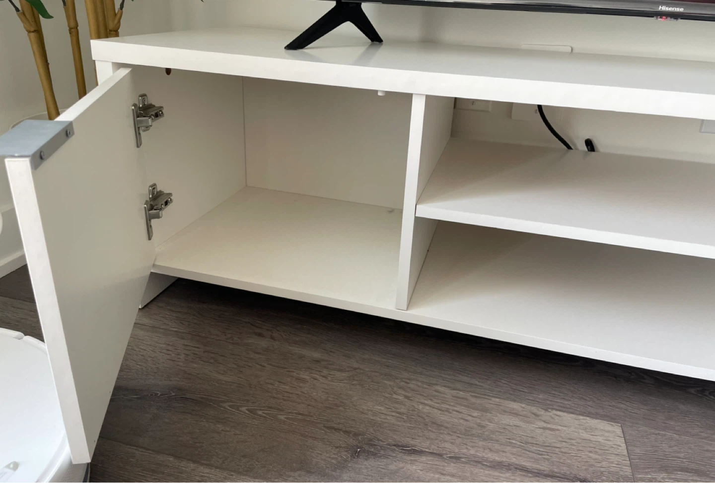 White TV Stand with Storage - photo 3