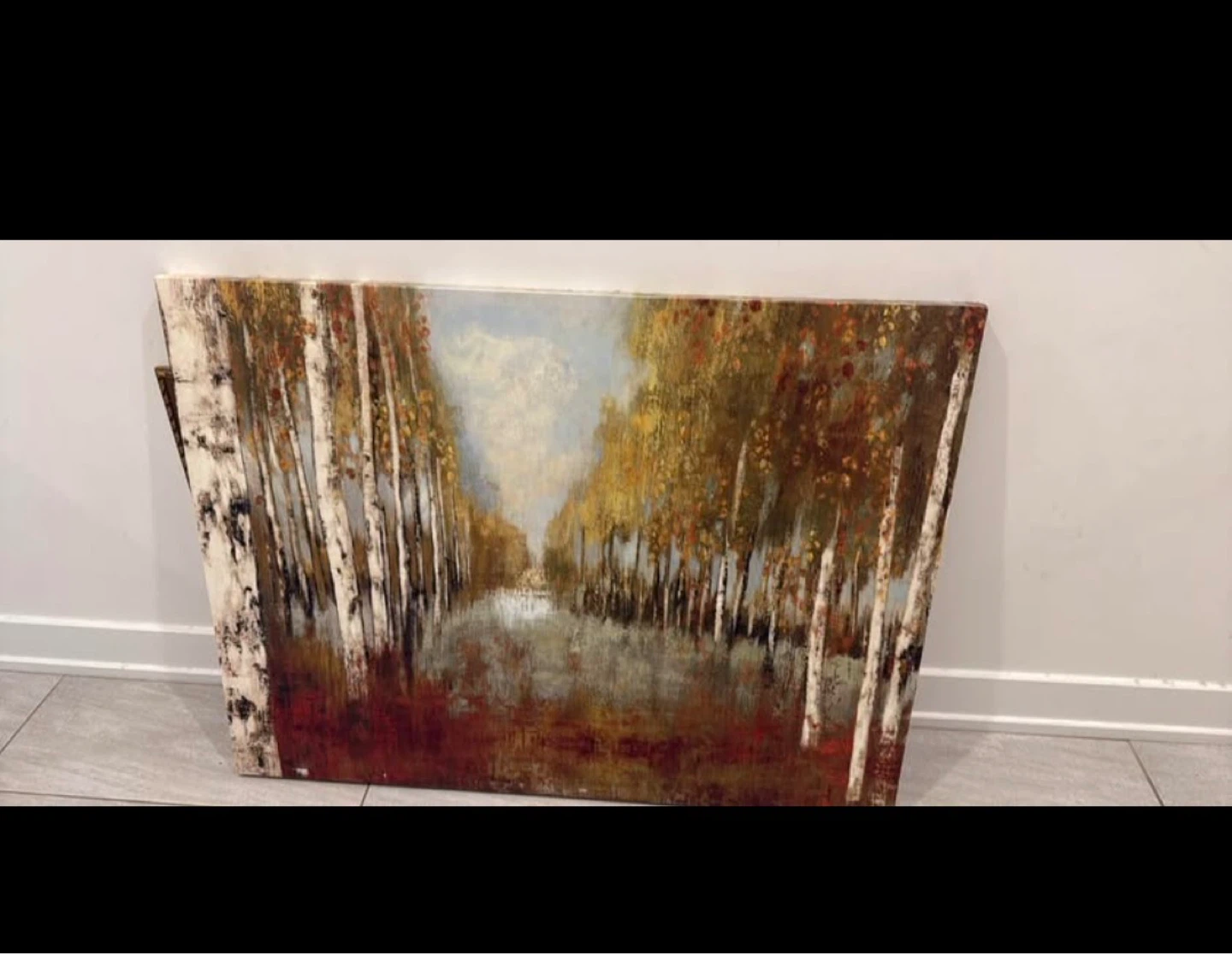Canvas Wall Art - Birch Trees Landscape Painting - photo 2