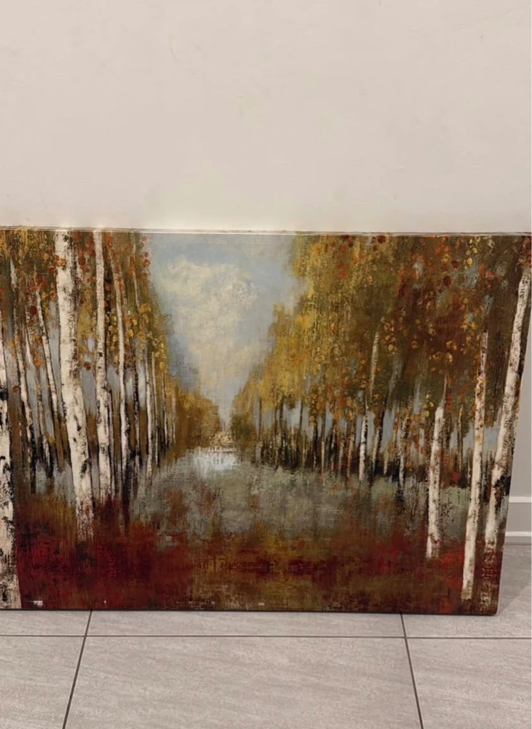 Canvas Wall Art - Birch Trees Landscape Painting