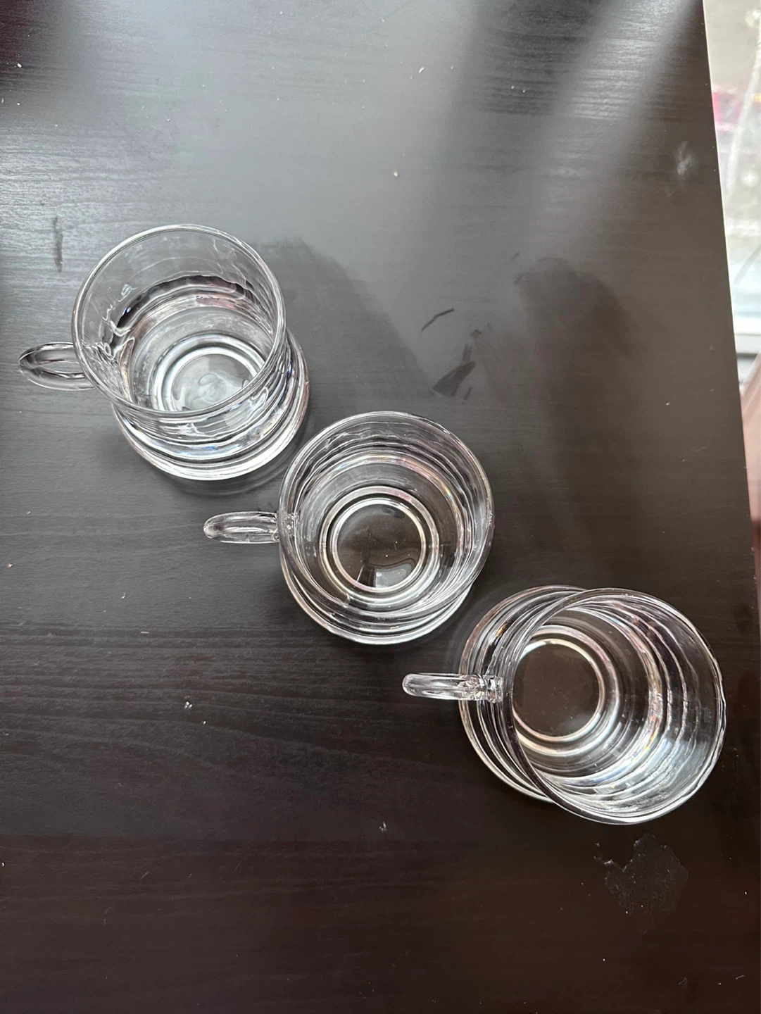 Set of 3 Clear Glass Espresso Cups - photo 3