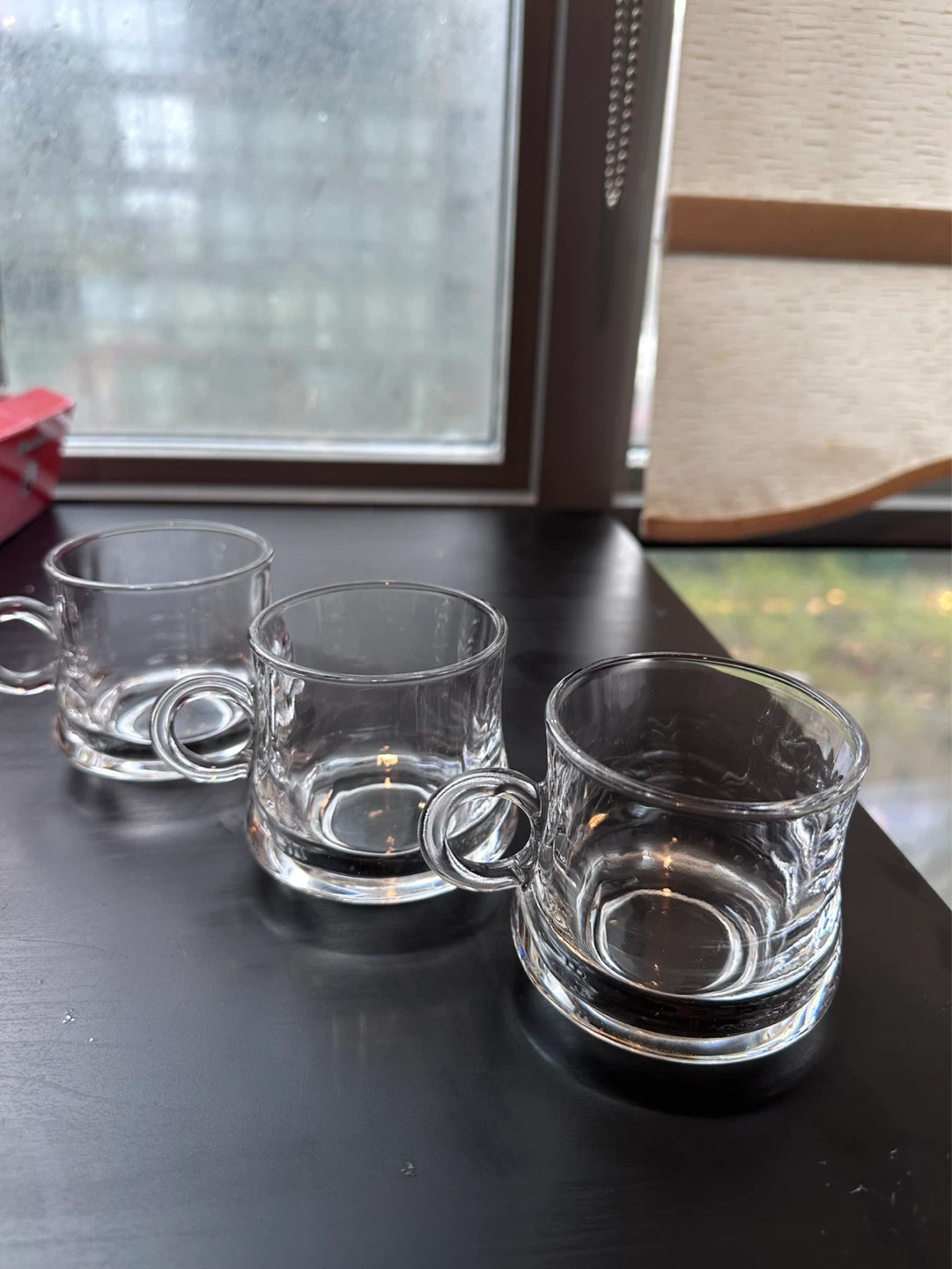 Set of 3 Clear Glass Espresso Cups