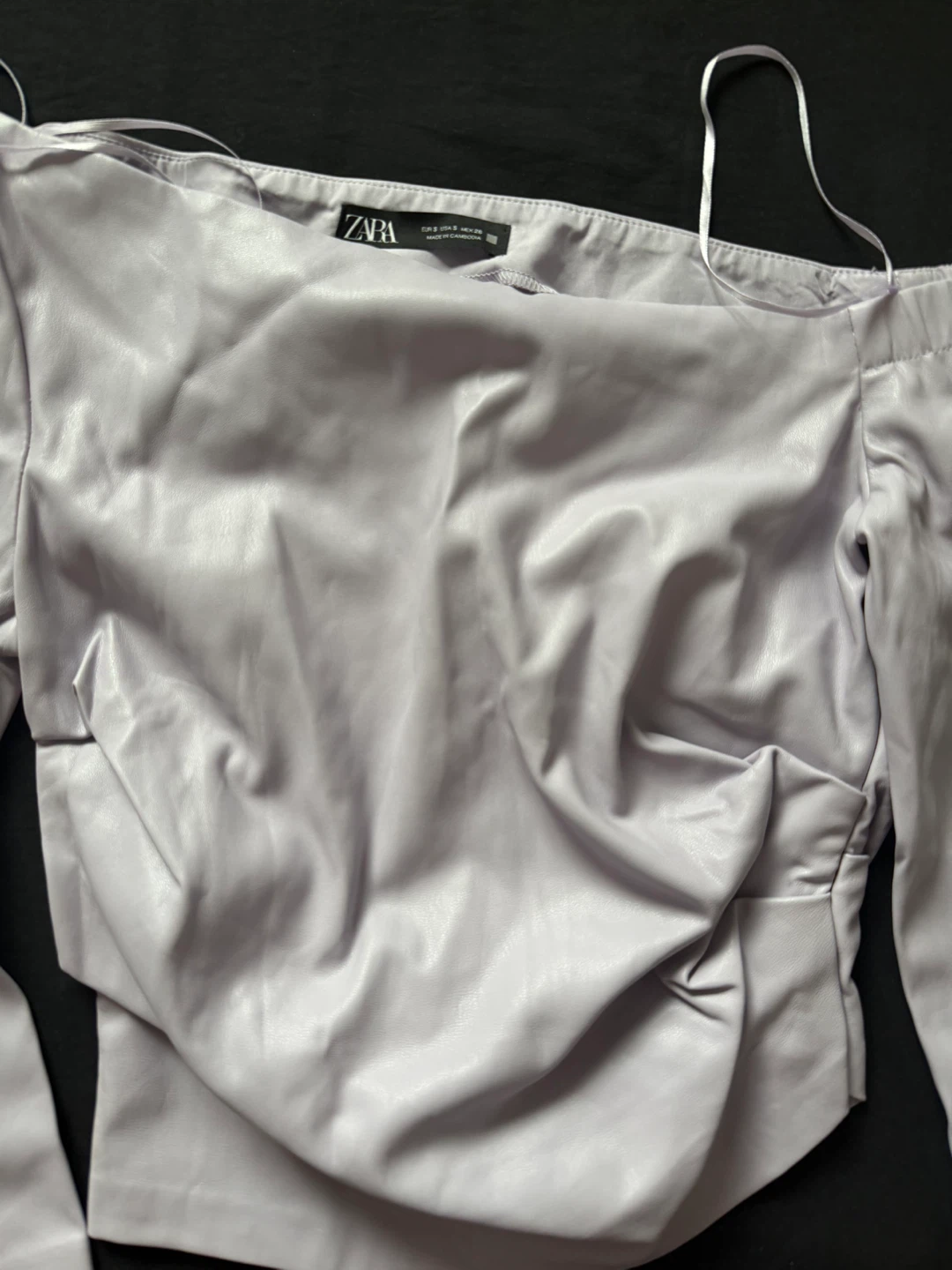 ZARA Off-the-Shoulder Faux Leather Top - photo 4