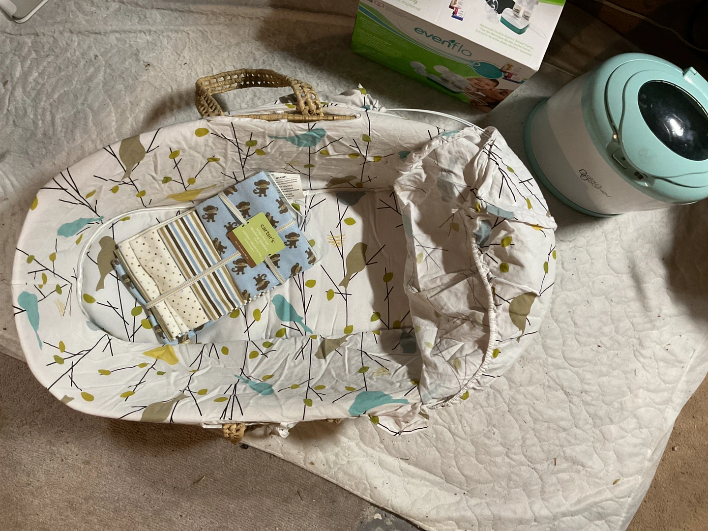 Baby Bassinet with Carter's Swaddle Set