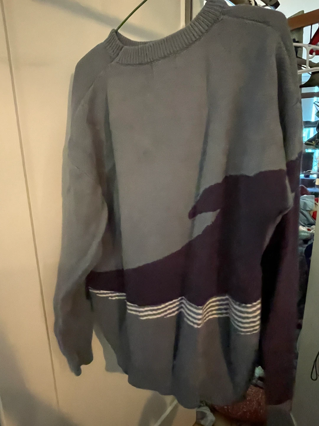 Unisex Large Aelfric Eden Whale Graphic Knit Sweater - photo 2