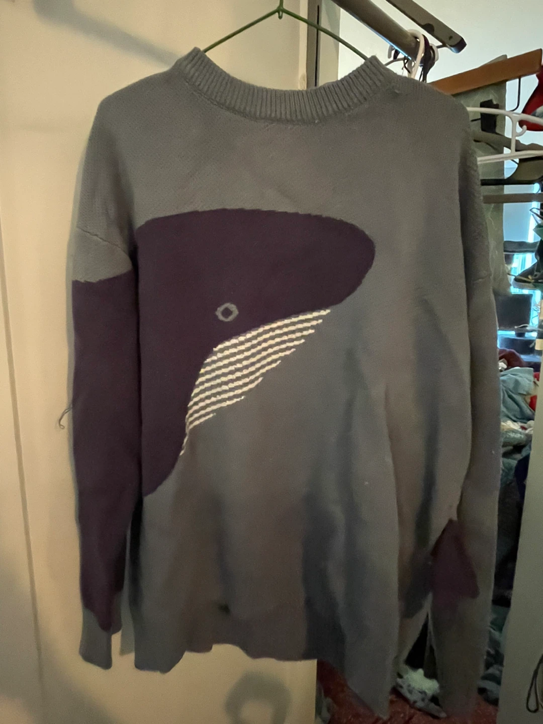 Unisex Large Aelfric Eden Whale Graphic Knit Sweater - photo 4