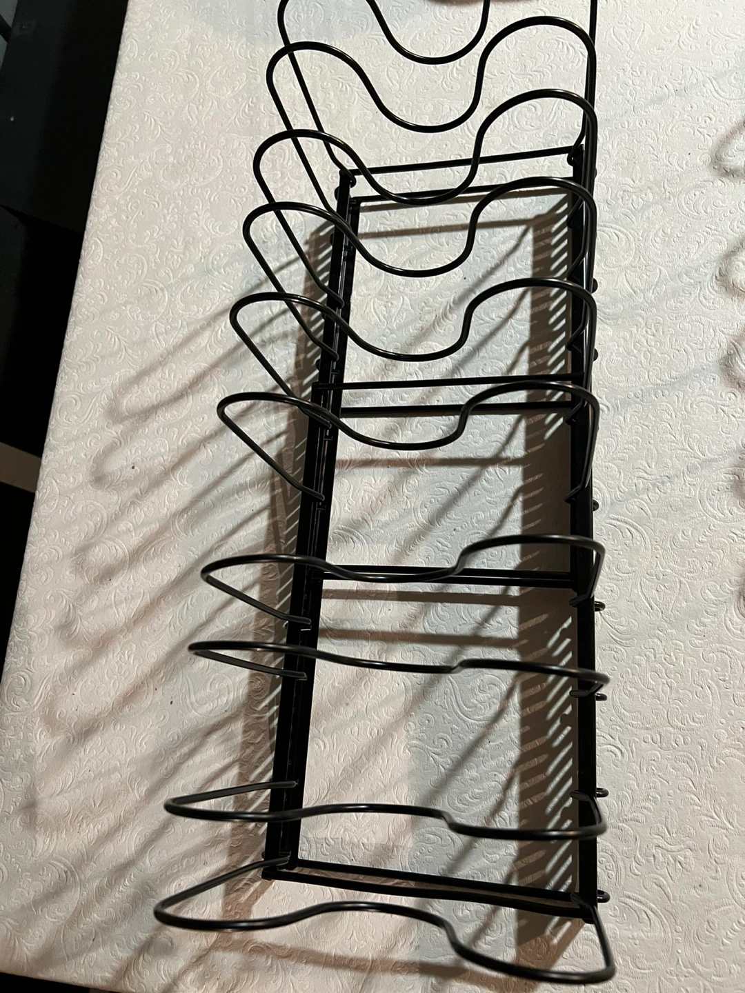 Black Metal Pan and Pot Lid Organizer Rack