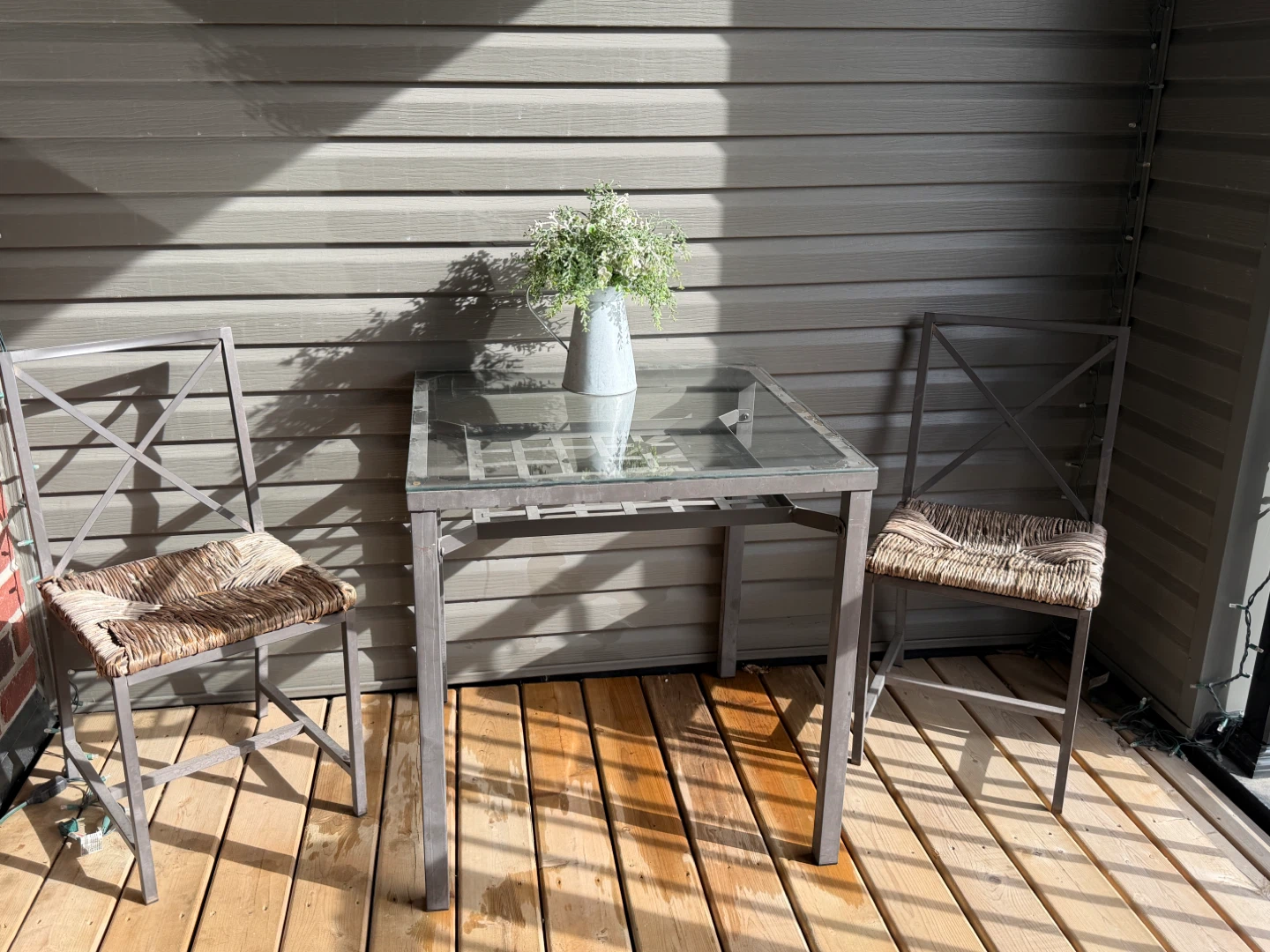 Patio Metal Frame Chairs with Woven Seats (2 Available)