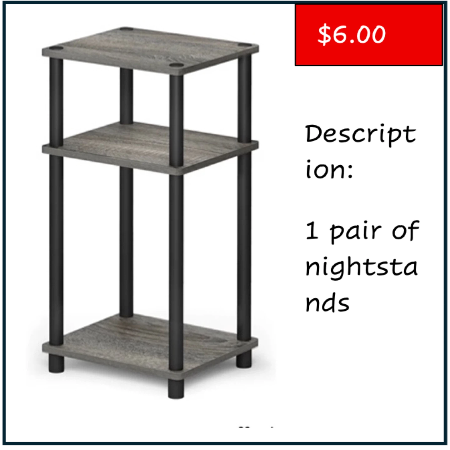 3-Tier Nightstand Set