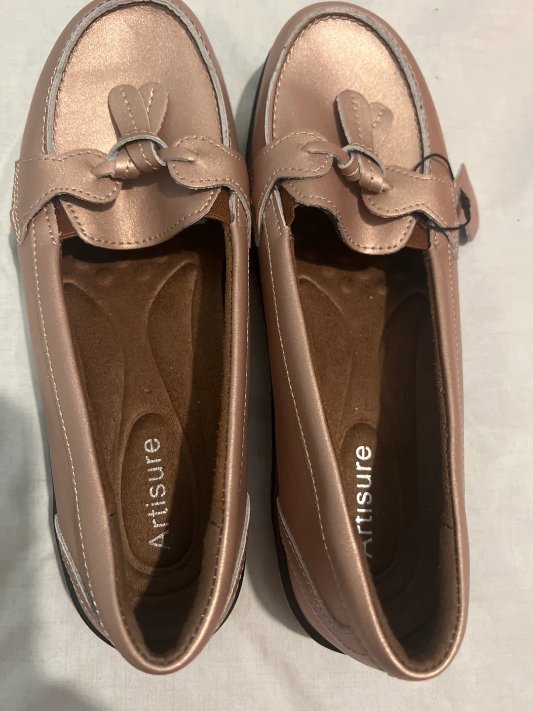 Artisure Rose Gold Loafer Shoes - Size 10