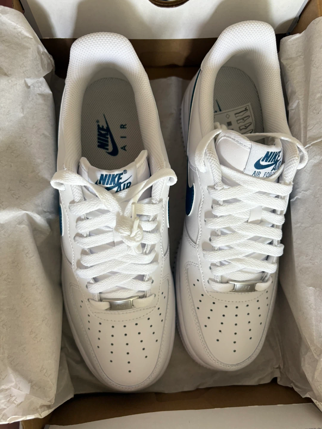 Nike Air Force 1 '07 White/Court Blue Sneakers - photo 2