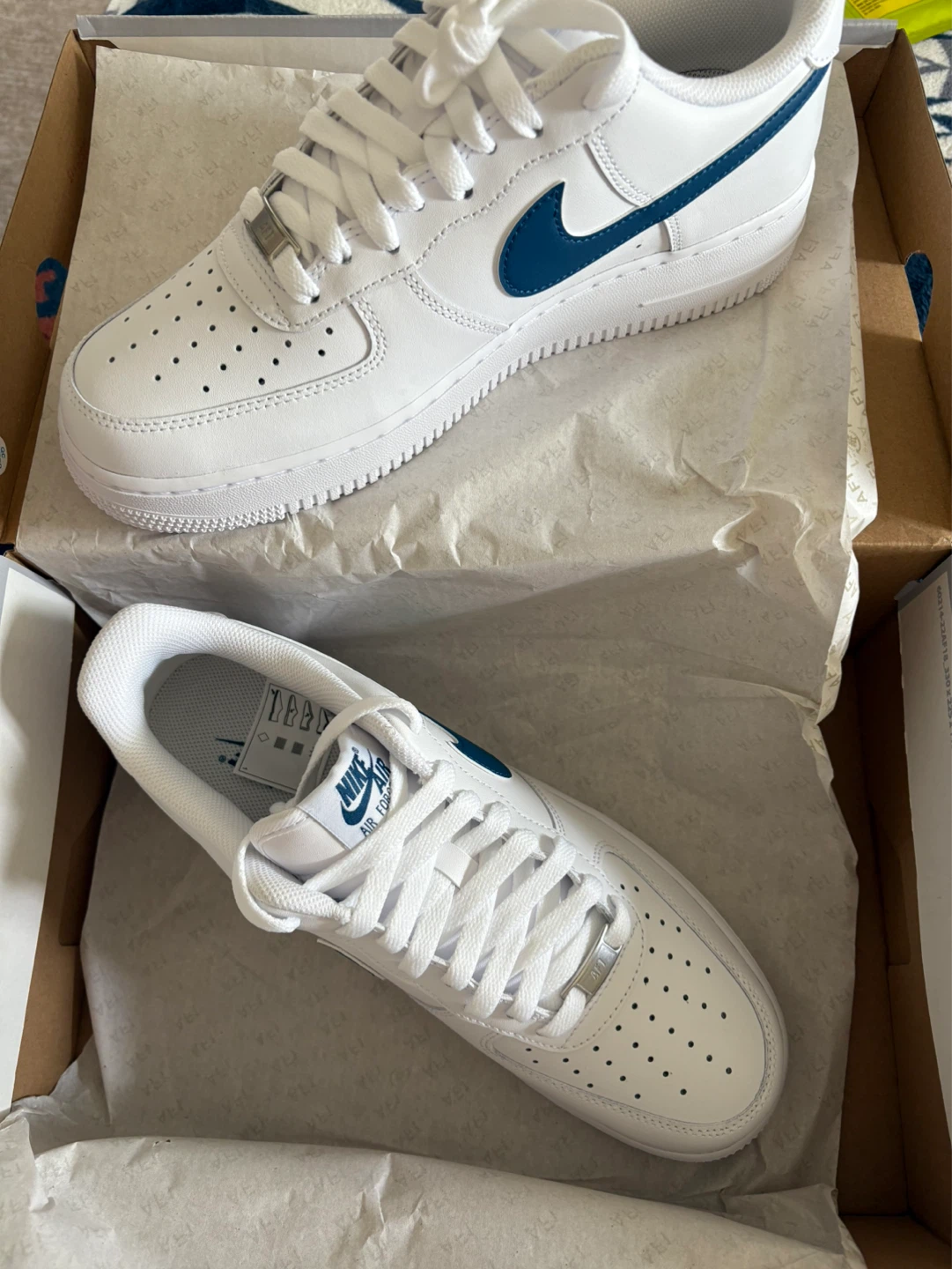 Nike Air Force 1 '07 White/Court Blue Sneakers - photo 3