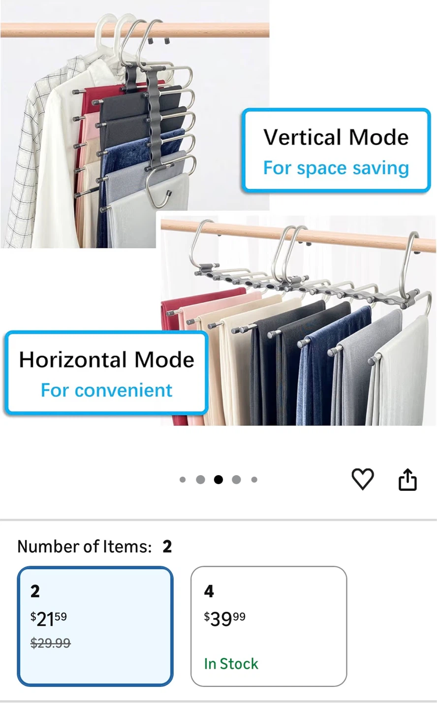 Set of 2 Space Saving Pants Hangers - photo 4