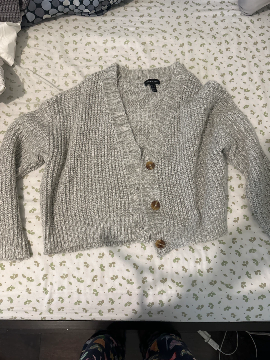Streetwear Socl Grey Knit Cardigan