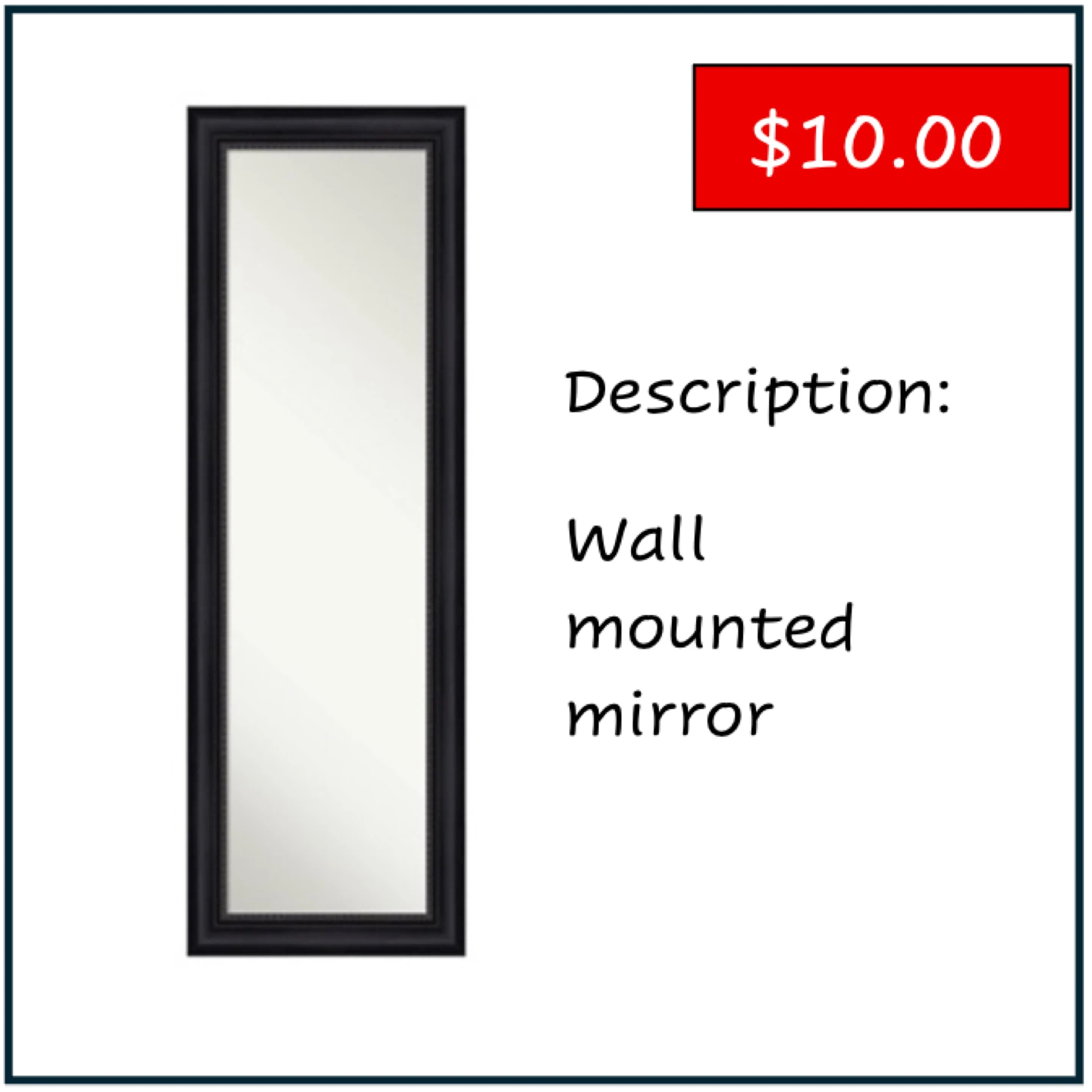 Black Wall Mounted Mirror