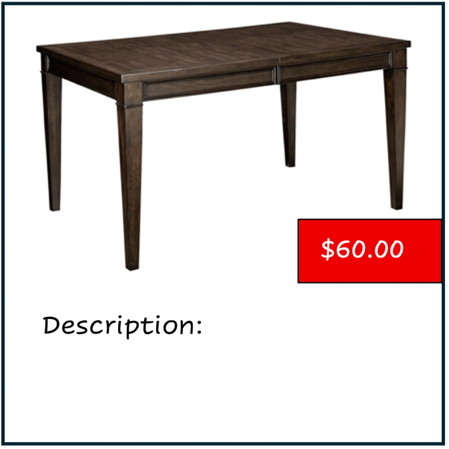 Dark Wood Dining Table
