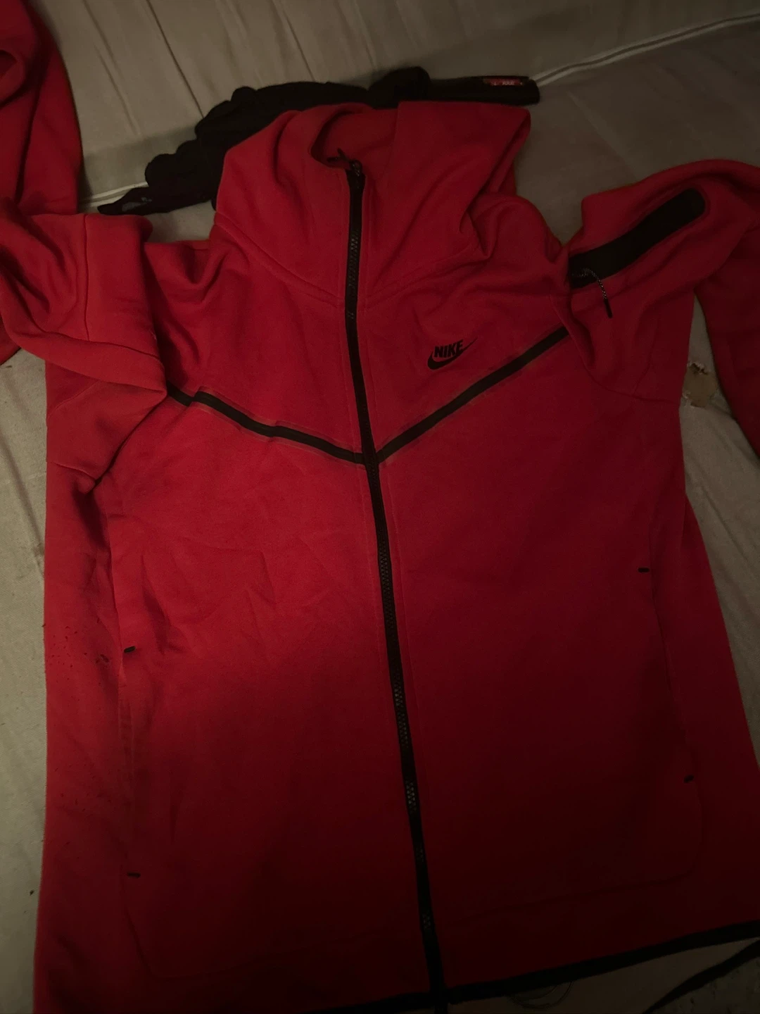 Nike Tech Fleece Full Zip Hoodie Red