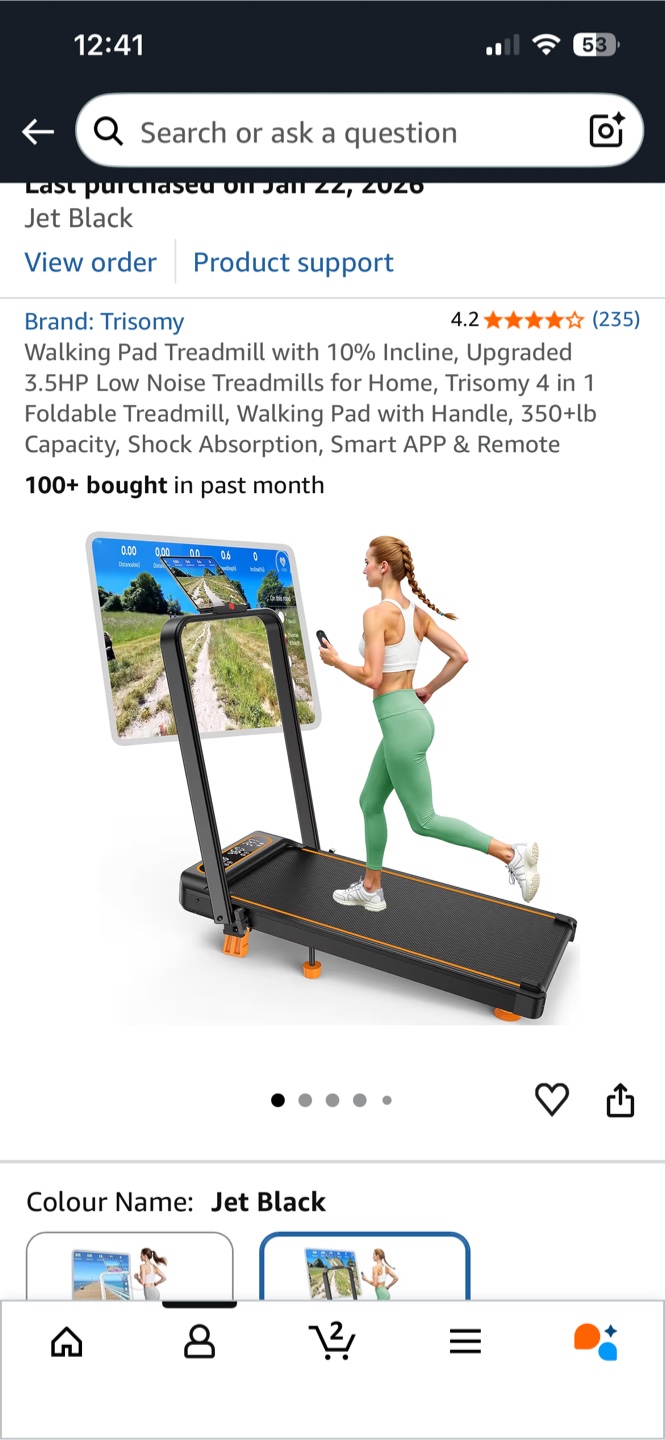 Trisomy Walking Pad Treadmill Jet Black - photo 2