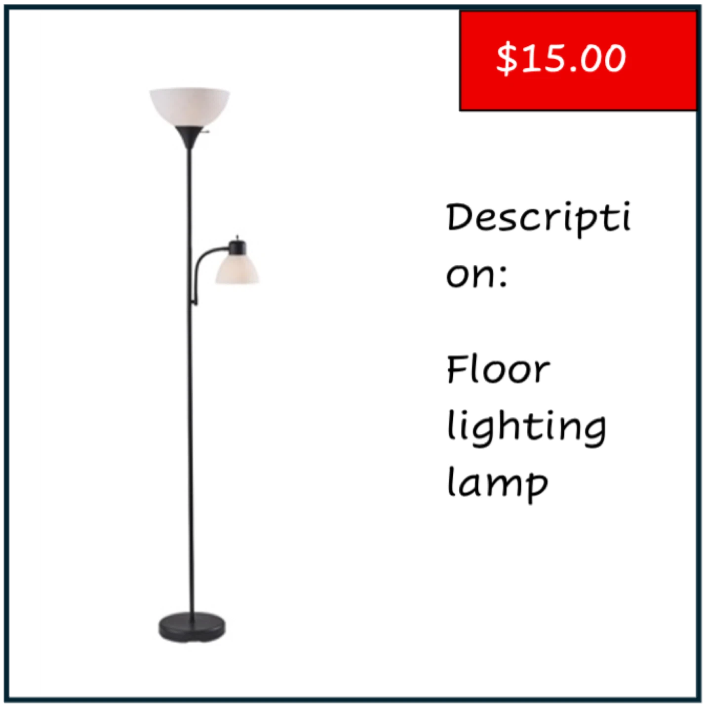 Black Dual Head Floor Lamp