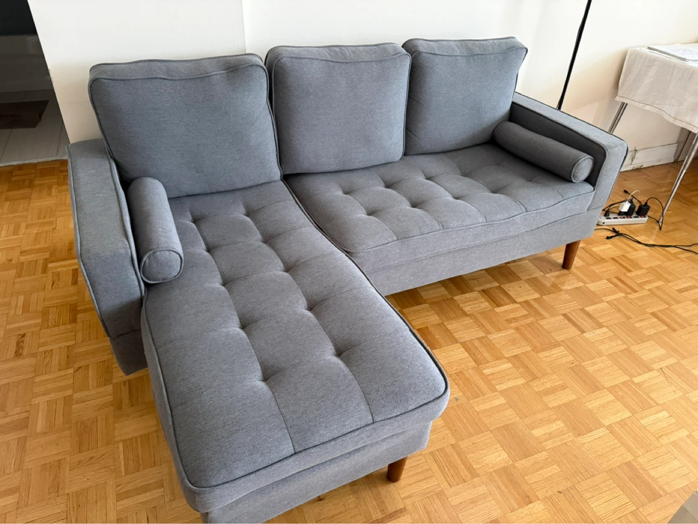 Grey L-Shaped Sectional Sofa / Couch - photo 2