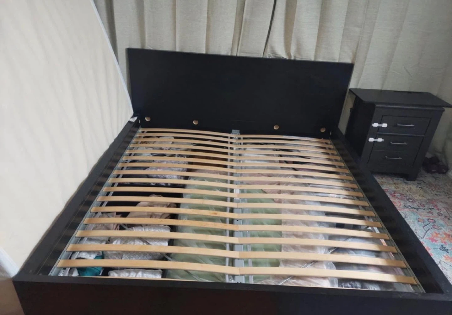 IKEA MALM KING Bed Frame with Storage Drawers - Black-Brown - photo 2