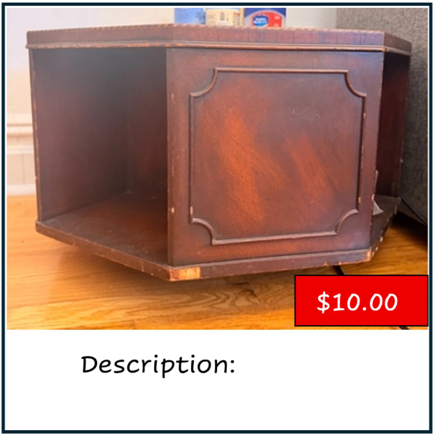 Vintage Wood Side Table / Shelf Unit