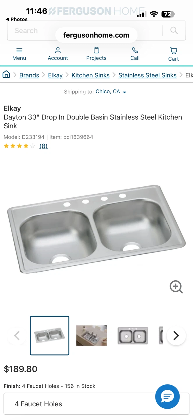 Elkay Dayton 33" Double Basin Stainless Steel Kitchen Sink