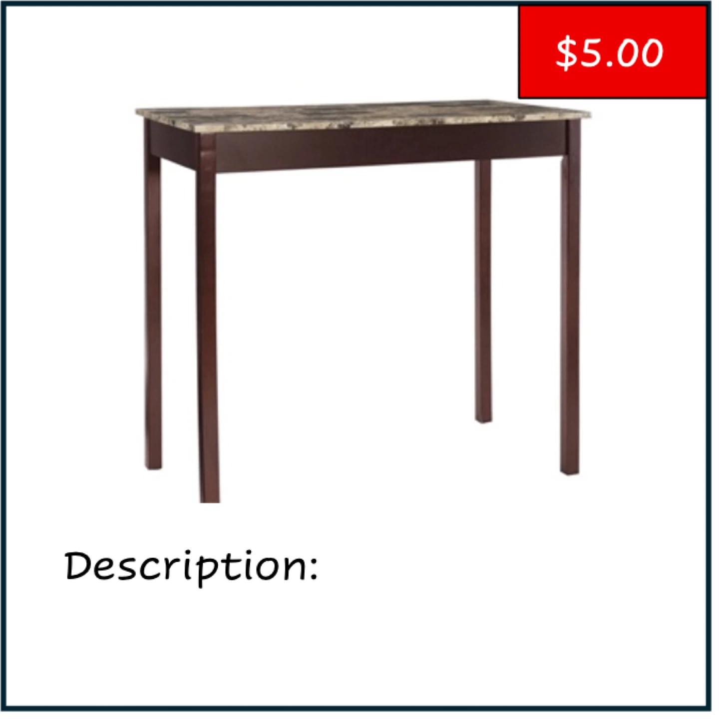 Console Table with Marble Top