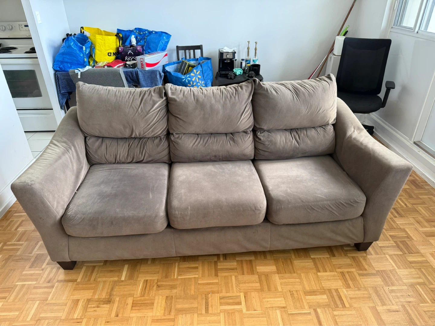 Brown Three-Seater Sofa - photo 4