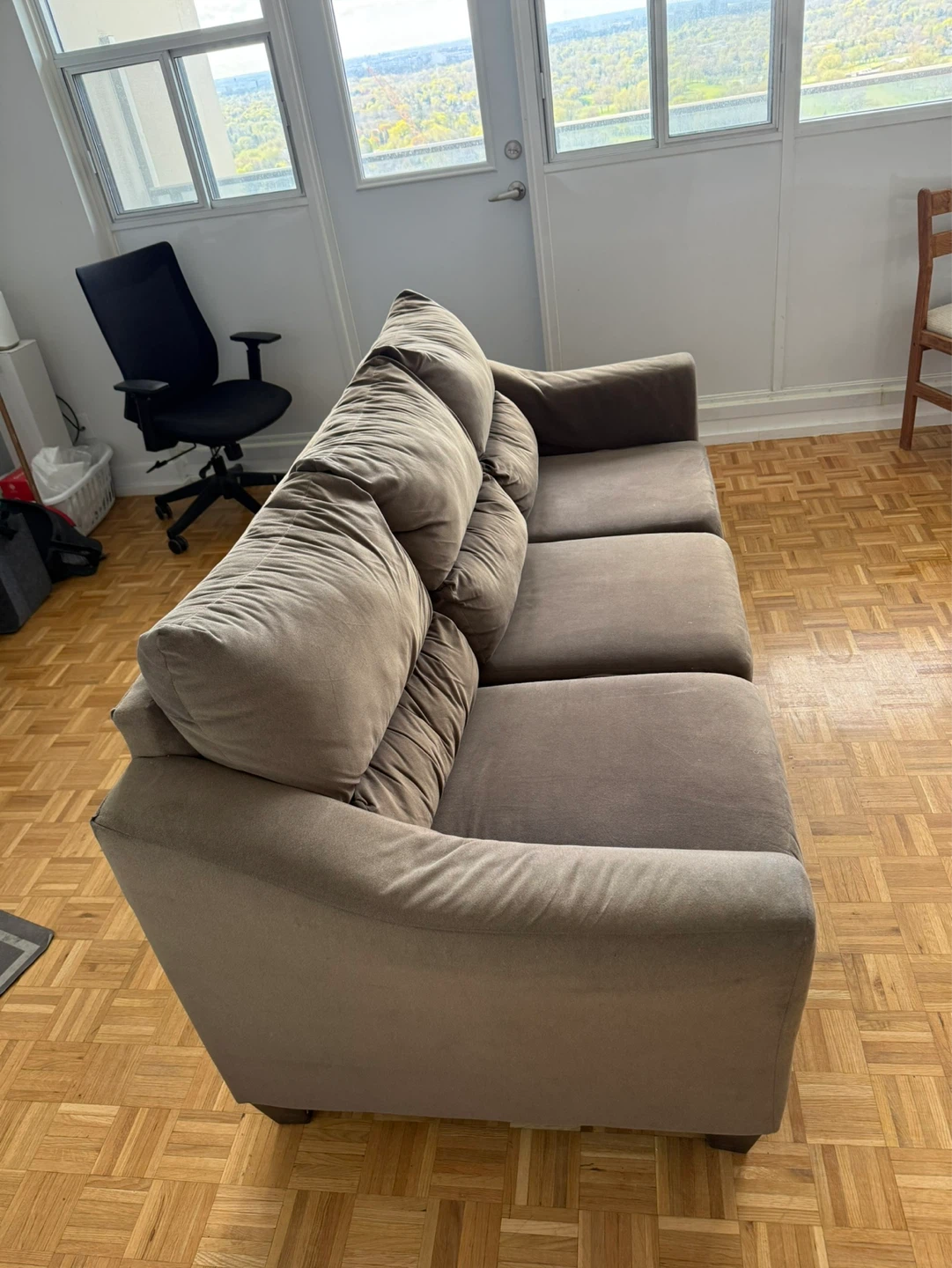 Brown Three-Seater Sofa - photo 3
