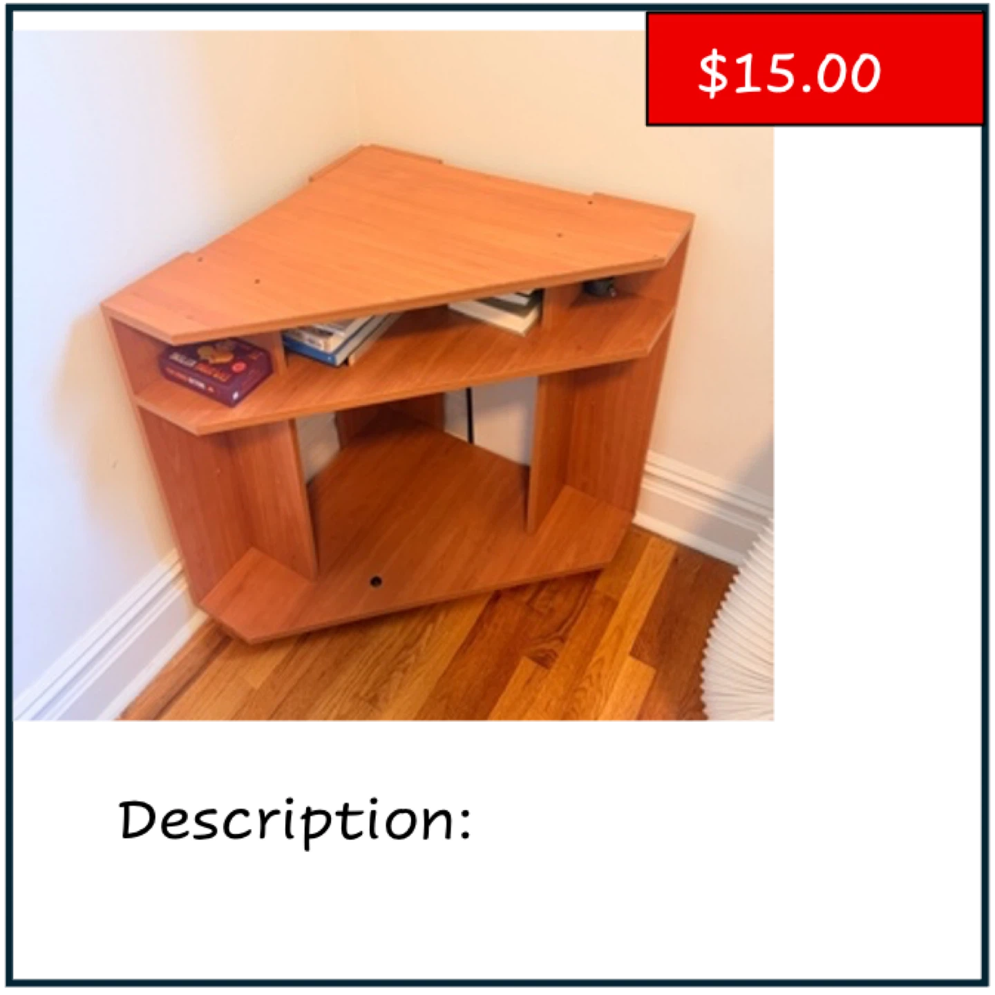 Corner Shelf Unit - Wood Finish