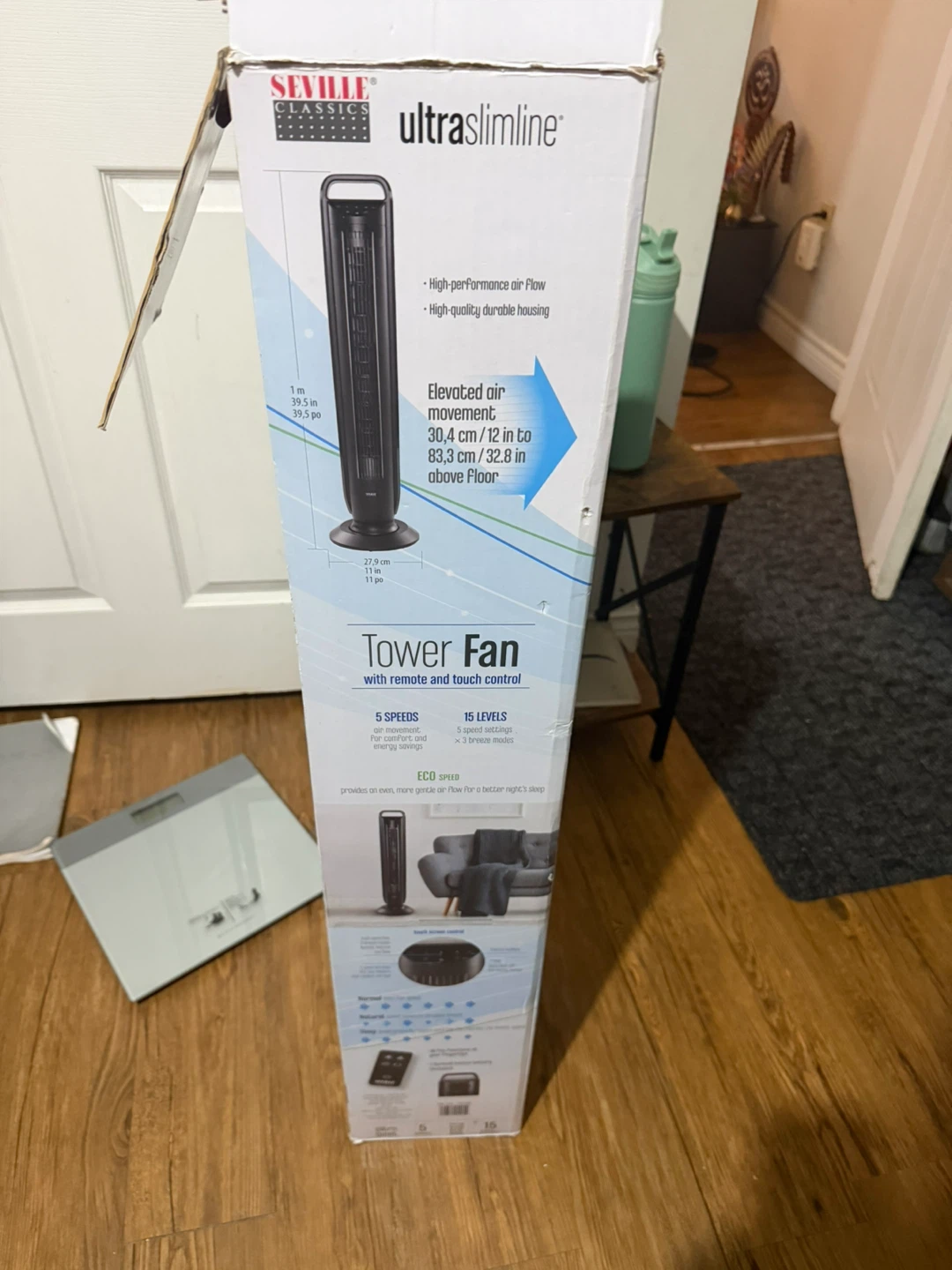 Seville Classics UltraSlimline Tower Fan with Remote