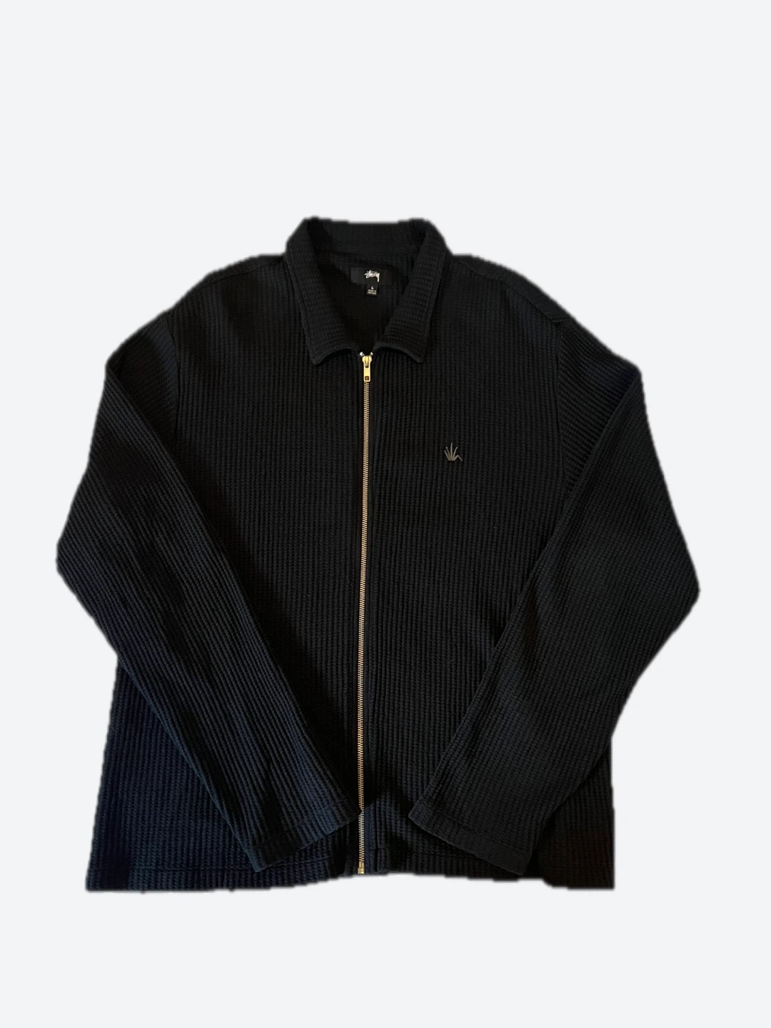 Stüssy Waffle Knit Zip Shirt ‘Black’ - photo 2
