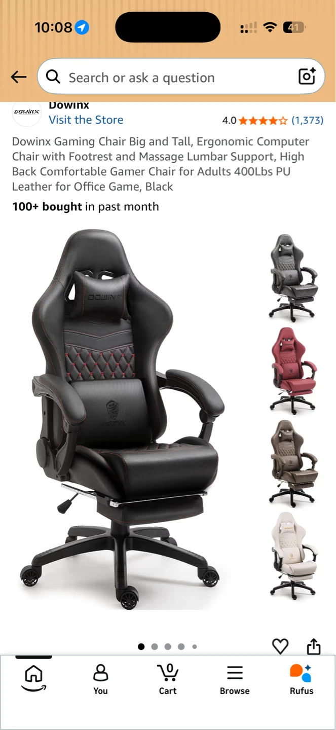 Dowinx Gaming Chair with Footrest and Lumbar Support - photo 3