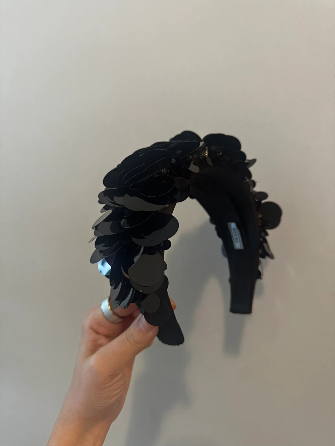 Prada Payette Sequin Headband - Black - photo 3