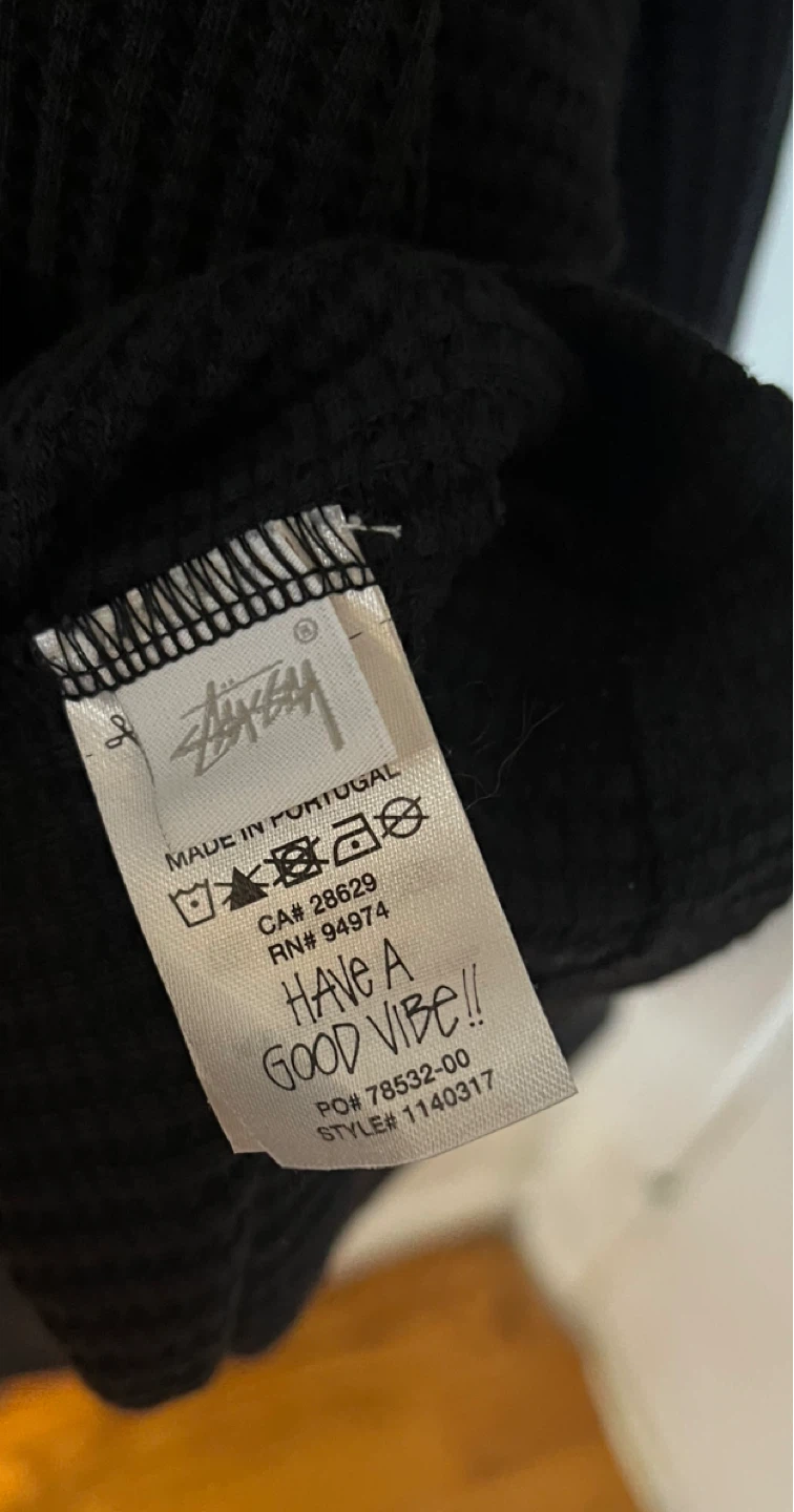 Stüssy Waffle Knit Zip Shirt ‘Black’ - photo 4