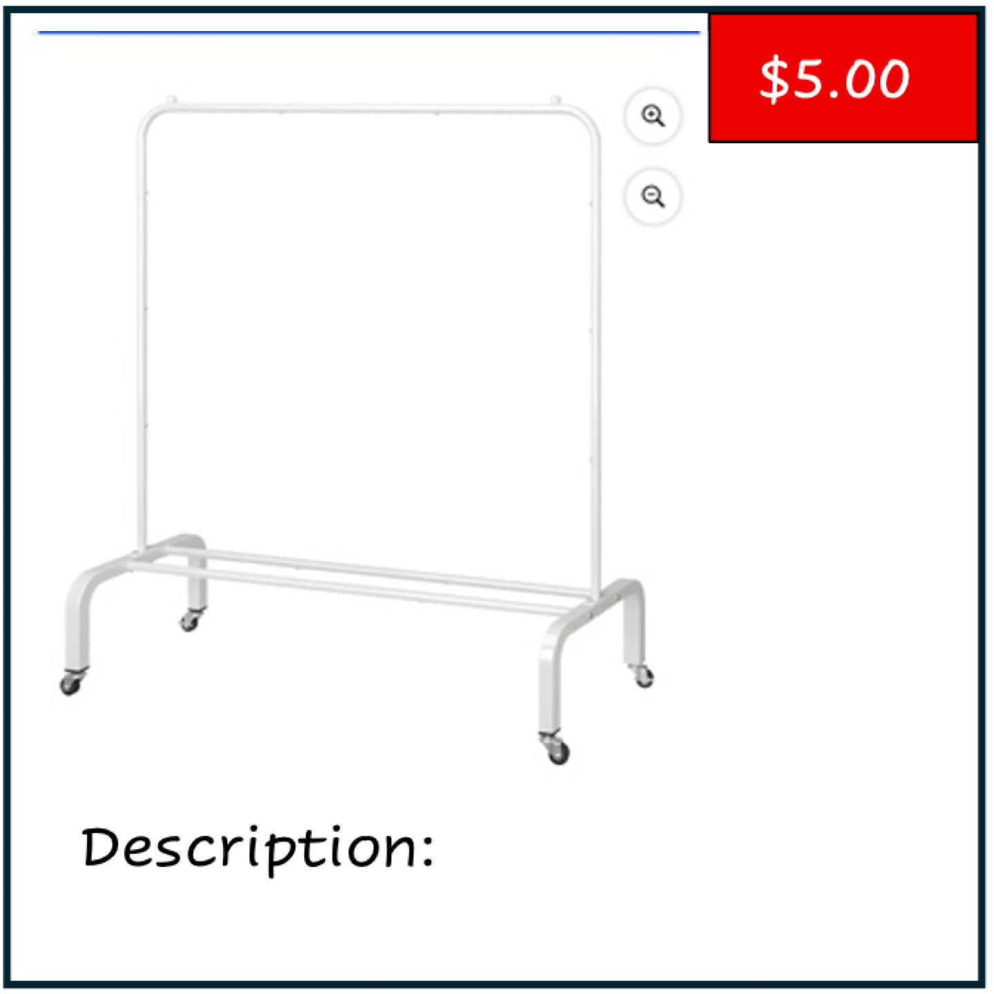 White Rolling Garment Rack