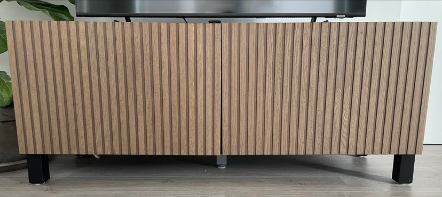 IKEA Besta TV Bench - Black-Brown Oak Veneer