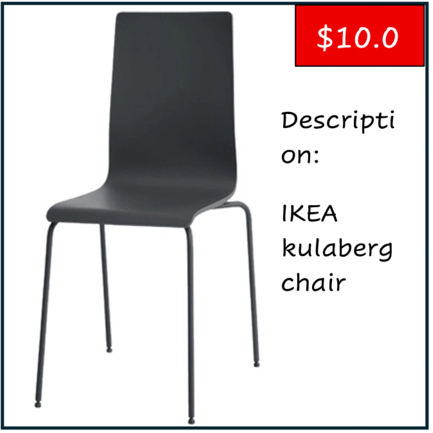 IKEA KULABERG Chair - Black