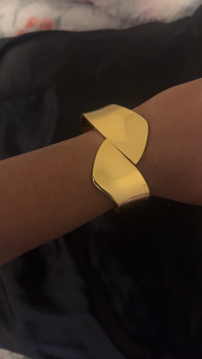 Gold Tone Twisted Cuff Bracelet